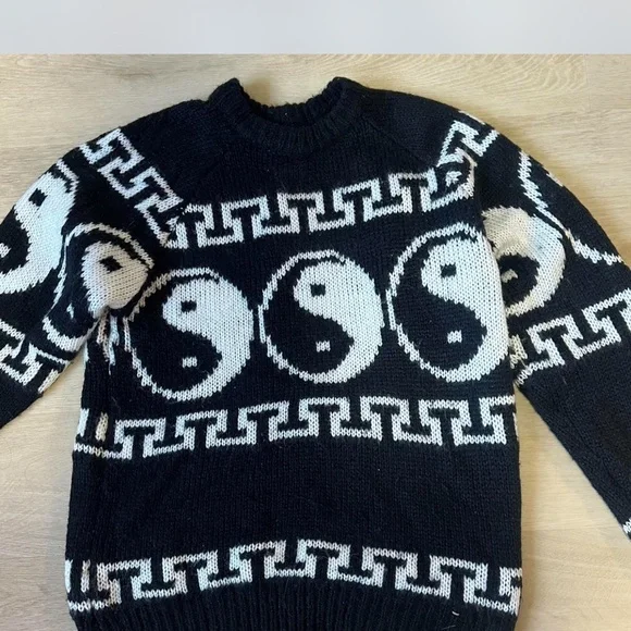 UO Black and White Yin Yang Sweater - Picture 2 of 3